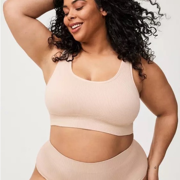 Torrid Seamless Rib Bralette - Rose Dust - Picture 2 of 7
